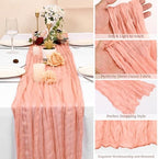 12 Pack Coral Cheesecloth Table Runner,20x120 in Table Runner - Image 3