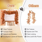 8Pack Eucalyptus Garland, Fall Artificial Eucalyptus Garland with Flowers - Image 5