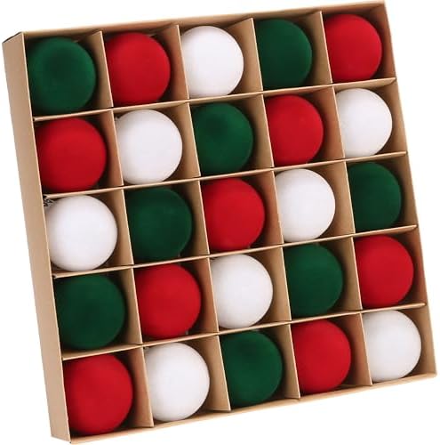 Sea Team 25-Pack Flocked Velvet Christmas Ball Ornaments, Elf by SeaTeam