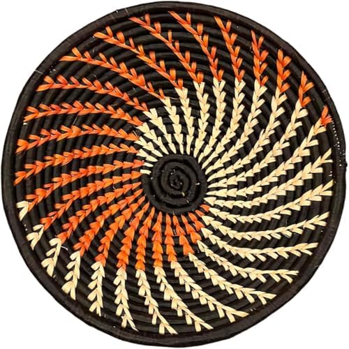Handwoven African Basket Bowl for Fruits Wall Decor 8in diameter by ZenDesignsArtsCrafts