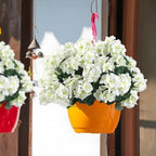 Hananona 12 Pcs Artificial Geranium Flowers for Outdoors Geranium White Silk Flowers Outdoor UV Resistant Garden Plants Faux Flowers for Home Kitchen Table Centerpieces Decor (12, White) - Image 4