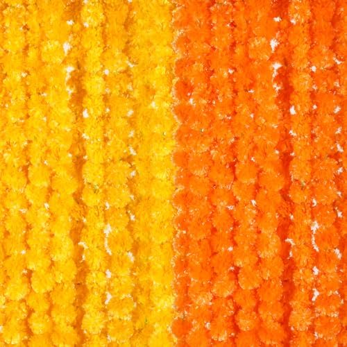 Giegxin 15 Pack 5ft Marigold Garland for Decor, Yellow,Orange by Giegxin