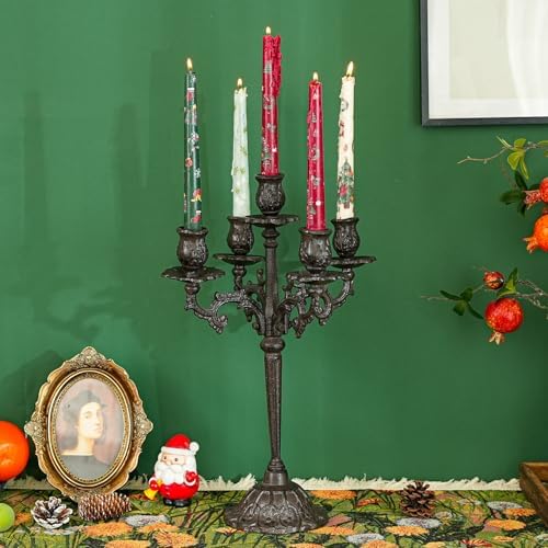 Sungmor Cast Iron Candlestick Holders - 17Inch Tall & 5 Arms - Image 2