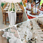 28 Pack White Cheesecloth Table Runner 17x108 Inch Semi Sheer Boho Gauze Cheese Cloth Fabric Table Runners, for Wedding Party Baby Shower Birthday Home Decor Garden Farmhouse - Image 2
