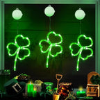 [Timer] 3 Pack St Patricks Day Decorations Shamrocks Window Lights Battery Operated, Green St. Patrick's Day Lights Saint Patricks Day Decor Window Silhouette Lights for Home Party Door Indoor Outdoor by Faiclrr