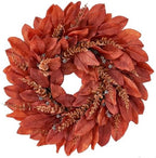 Large Artificial Magnolia Leaves Fall Wreath for Front Door Outside Decor by Unknown