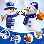 TURNMEON Hanukkah Decorations - 2 Pack Chanukah Plush Snowman Doll Hold Menorah & Dreidel,Hanukkah Gnomes Home Indoor Holiday Party Decor Chanukah Ornaments Table Hanukkah Gift Idea - Image 3