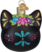 Old World Christmas Dia De Los Muertos Cat Glass Blown Ornament for Christmas Tree, Handcrafted Holiday Decoration, Dia De Los Muertos Collection - Image 3