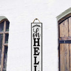 64x8 Inch Rustic Farmhouse Style Vertical Welcome Sign for Front Porch - Wood Plank Set, Charming "Oh Hello" Message, Fits Indoor & Outdoor Areas - Image 5