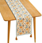 ISAENNE Designer French Linen Table Runner,71"x12"-Estevan B by Isaennehomedecoration