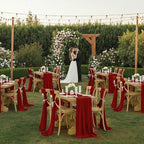 MDS Pack of 20 | Maroon | 14ft Chiffon Table Runner 29x170 Inches Long Romantic Rustic Sheer Gauze Runner for Wedding Bridal Shower Birthday Banquets Engagement Spring Easter Boho Decorations - Image 2