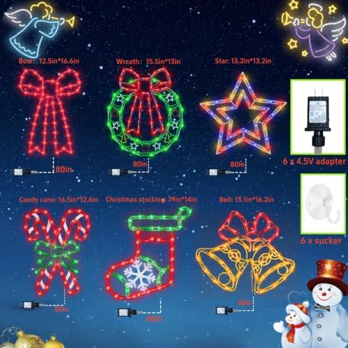 TRWYMZ 16" Christmas Window Silhouette Lights Decorations - Image 2
