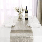 Champagne Sequin Table Runner 12 Pack 12''x108 Glitter Table Runner - Image 3