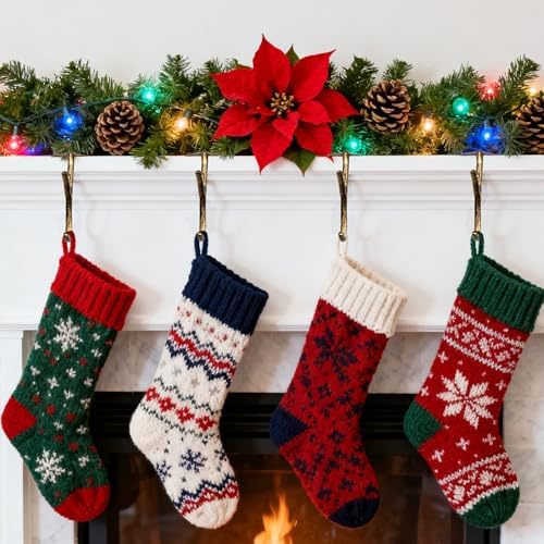 Sfcddtlg 6 Pcs Cast Iron Branch Mantle Hangers, 6 Inch Decorative Christmas Stocking Hangers with Non-Slip Pad, Brown Mantle Stocking Holder for Xmas Holiday Home Party Decoration - Image 6
