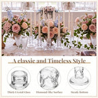 Mumufy 12 Pcs Glass Crystal Taper Candle Holders, 4 Inch Clear Glass Candlestick Holder Fit 0.8 Inch Candles, Crystal Decorative Candle Stand Centerpiece for Wedding, Dining Room, Party(Ice Patterns) - Image 3