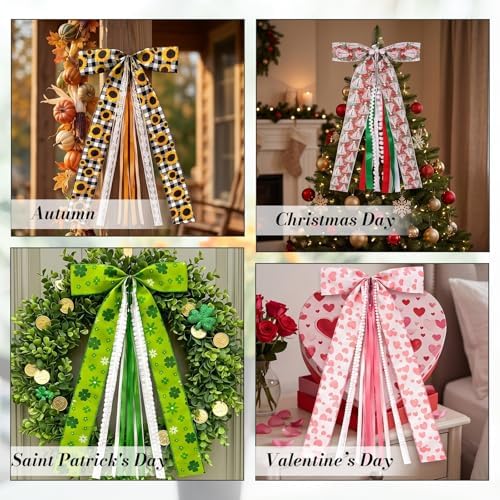 8 Pcs Large Door Ribbons Bow 25in Wreath Sash for Wall, Decor for Home - Image 7