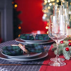 Funnymoom 24 Pcs Christmas Linen Plaid Cloth Napkins Blue and Green - Image 4