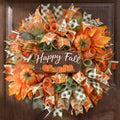 Fall Decor, Fall Wreaths for Front Door, 20" Wreath Mesh Bow with Wood Sign by Waipfaru