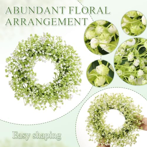 Zeyune 24 Pcs Babys Breath Candle Wreath Rings Bulk - Image 3