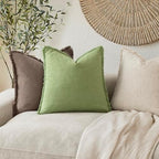 Foindtower Decorative Linen Fringe Throw Pillow Covers 20×20 Lime Green - Image 5