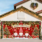 7x16FT Merry Chrismas Garage Door Banner Gingerbread Deer Snowman Santa Claus Winter Happy New Year Garage Door Cover Decoration for Chrismas Outdoor Decoration - Image 2