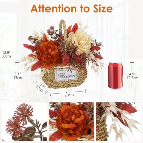 Fall Centerpieces for Tables Fall Floral Peonies Artificial Flowers in Vase - Image 2