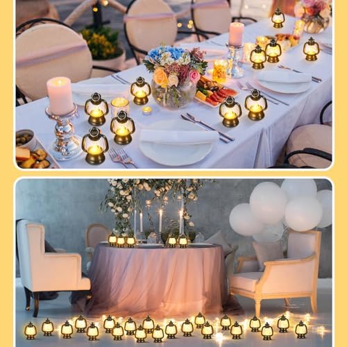 Ferraycle 120 Pcs Mini Lanterns Bulk 4 Inch Black Lamp Table Centerpieces - Image 4