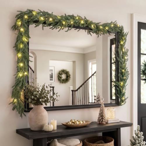 Suncalla 9 ft Norfolk Christmas Mirror Garland with Light by Unknown