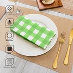 Blue Needles Gingham Buffalo Plaid Cotton Dinner Napkins Set of 12-18"x18" - Image 4
