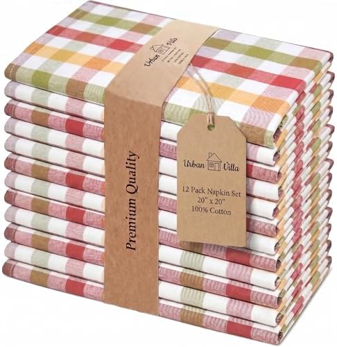 Urban Villa Cloth Napkins Cotton 20x20 (Set of 12) Harvest by CottonTrends
