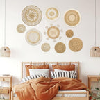 Set of 10 Boho Wall Basket Decor Wicker Woven Wall Basket Decoration - Image 4