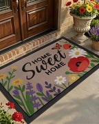Color&Geometry Outside Welcome Front Door Mat, 36"x60" Blossom Beige by COLORG