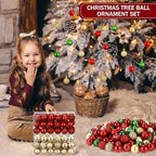 Shappy 216 Pcs Mini Christmas Ball Ornament 1.18 Inch,Red, Green, Gold - Image 5