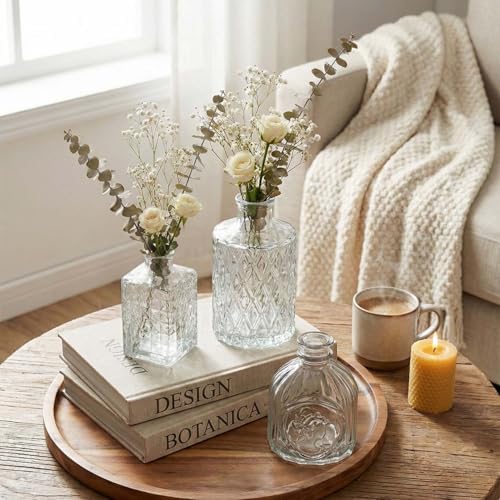 Glass Bud Vases in Bulk, Mini Vintage Vases Set for Wedding, Baby Shower - Image 6