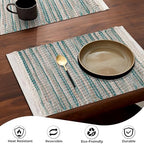 Hausattire Woven Jute Placemats, Teal, Set of 4 - Image 5