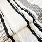 NUYECY Chenille and Cotton Long Pillow for Bed, Striped Textured Boho Lumbar Throw Pillow Cover 16x36, Neutral Accent Decorative Extra Long Body Pillow Case for Couch, Sofa, Bedroom, Black and White - Image 2