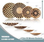 Woven Wall Basket Decor with Included Wall Hooks - Set of 4 Rattan Hanging Natural Seegrass Handmade Round Large Boho Wall Baskets Perfect Rustic Home Decoration for Kitchen Bedroom Living Room - Image 6
