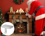 Silver Christmas Stocking Holders Set of 4 – Weighted Metal Mantle Hooks with Non-Slip Pads, Decorative Stocking Hangers for Mantel, Staircase, Dresser & TV Stand - Image 5