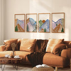 Glamativity 4 Pcs Colorful And Black Double-Sided Abstract Mountain Metal Wall Art , Mountain Line Art Décor, 3D Textured Minimalist Wall Decor, Rustic Nature Wall Décor for Living Room Bedroom Study (Mountain, M Size 17 x 12'') by MetalWallD%C3%A9cor-MakeYourHomeAmazing