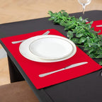 Cloth Red Placemats Set of 8, Linen Type Fabric Placemats Machine Washable Heat Resistant Placemats Polyester Place Mats for Halloween, Thanksgiving, Christmas and Valentine Dining Table (Red) - Image 2