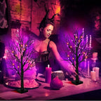 Halloween Decorations Indoor 2 Pack 24 Inch Black Halloween Tree with 48 Orange Purple Led Lights, Timer/USB/Battery Operated Lighted Tabletop Spooky Tree for Table Home Office Party Decor - Image 6