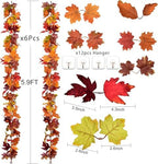DearHouse 6 Pack Fall Garland Maple Leaf Clearance, 5.9Ft/Piece Hanging Vine Artificial Autumn Garland Thanksgiving Decor for Home Wedding Fireplace Party Christmas (Brown) - Image 6