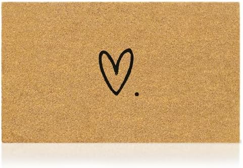 Coir Welcome Mat, Non-Slip, Heart, 17 x 29 in by AmaruDoorMats