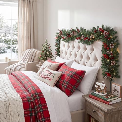 Xmas Headboard Pine Cones Garland Decorations, 5.9ft - Image 5