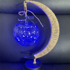 LED Decorative lamp Table lamp 3D Magic Moonlight Wrought Iron Night Light Christmas Home Decoration Birthday Gift USB Power Supply 5.5 * 5.1 * 11 inches （A Blue） by HFHungkeong