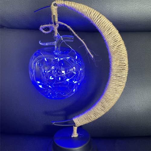 LED Decorative lamp Table lamp 3D Magic Moonlight Wrought Iron Night Light Christmas Home Decoration Birthday Gift USB Power Supply 5.5 * 5.1 * 11 inches （A Blue） by HFHungkeong