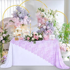 Sheer Lace Tablecloth Floral 6pcs Table Fabric 60x120Inch for Rustic Party - Image 3