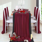 10Ft Burgundy Chiffon Table Runner 27x120 Inch Long Sheer Table Runner for Boho Weddings Bridal Shower Party Table Top Decorations 15 Pieces - Image 2