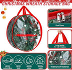 Zhengmy 6 Pcs Clear Christmas Wreath Storage Bag Wreath Storage Container With fixing strap Wreath Storage Box with Handles for Storing Garland Holiday Wreath Wrapping(24 Inches) - Image 3