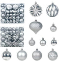Christmas Tree Balls Ornaments Set, 48 Pcs Shatterproof Plastic Decorative Baubles Shiny Hanging Ball Ornaments for Xmas Tree Holiday Party Wedding Decoration, Silver by Unknown